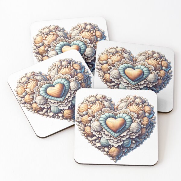 Item preview, Intricate Seashell Heart Art - Ocean-Inspired Love Illustration designed and sold by HustleBossLady247.