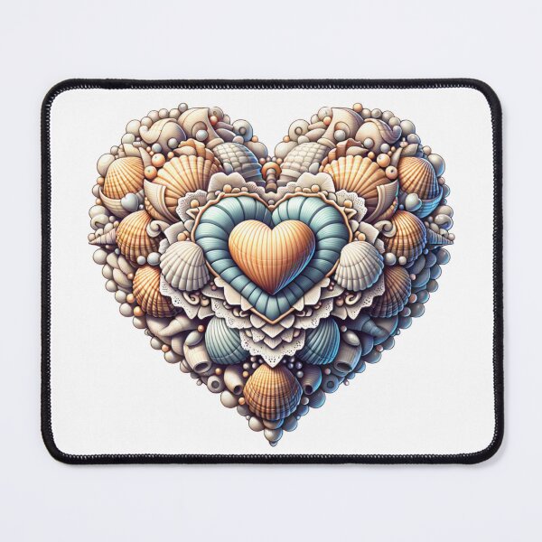 Item preview, Intricate Seashell Heart Art - Ocean-Inspired Love Illustration designed and sold by HustleBossLady247.