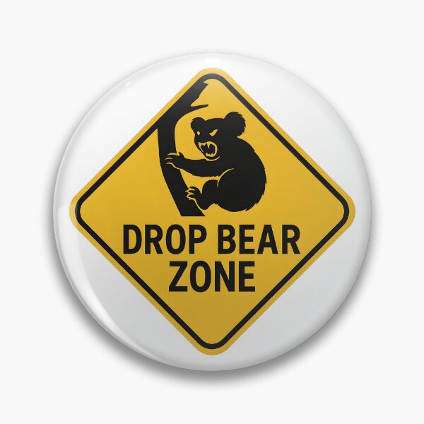 Item preview, Drop Bear Zone Australia Warning Sign designed and sold by LoveLabDesign.