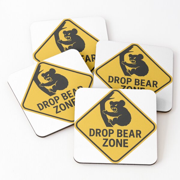 Item preview, Drop Bear Zone Australia Warning Sign designed and sold by LoveLabDesign.