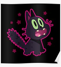 Black Cat Screaming Poster