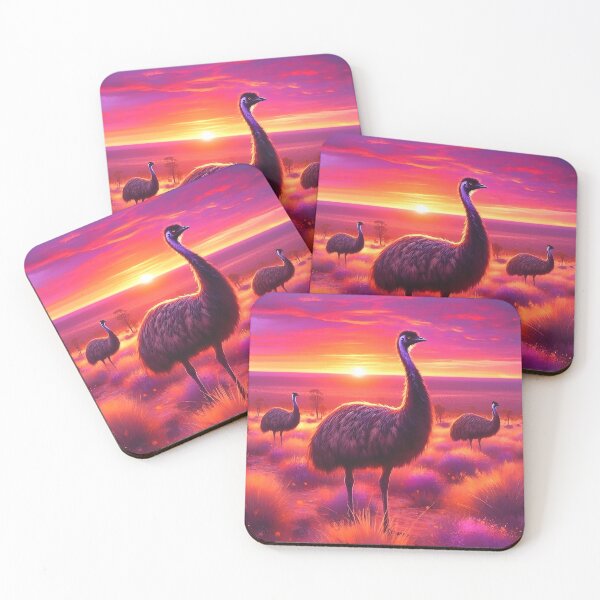Item preview, Emus at Sunset. designed and sold by ZestArtStudio.