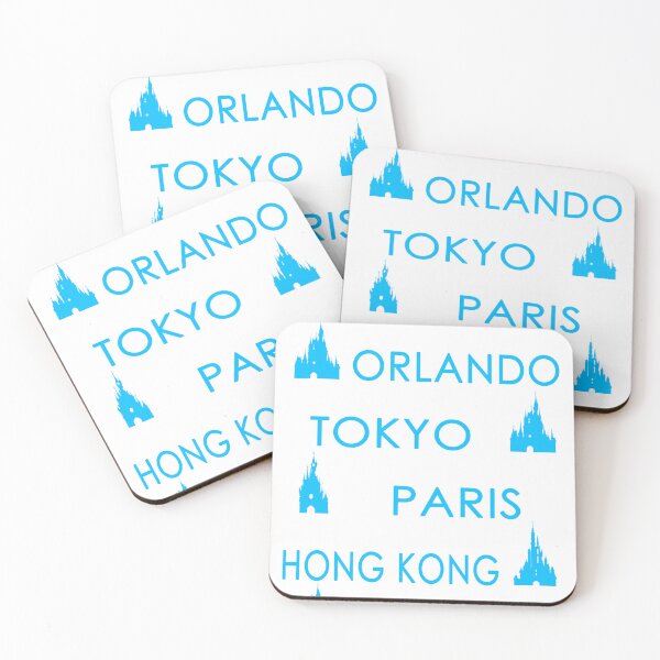 Artikelvorschau, Disney-Städte auf der ganzen Welt | Anaheim · Orlando · Tokio · Paris · Hongkong · Shanghai Minimalistisches T-Shirt Electric Blue entworfen und verkauft von DevonDisneyland.