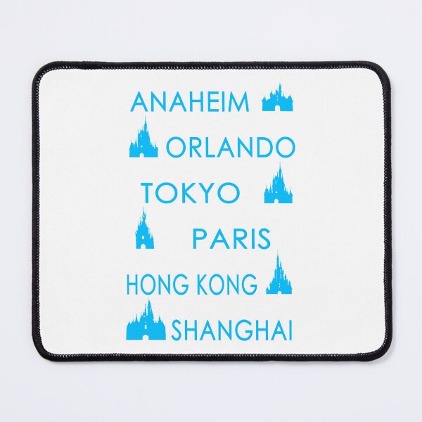 Item preview, Disney Cities Around the World | Anaheim · Orlando · Tokyo · Paris · Hong Kong · Shanghai Minimalist Tee Electric Blue designed and sold by DevonDisneyland.