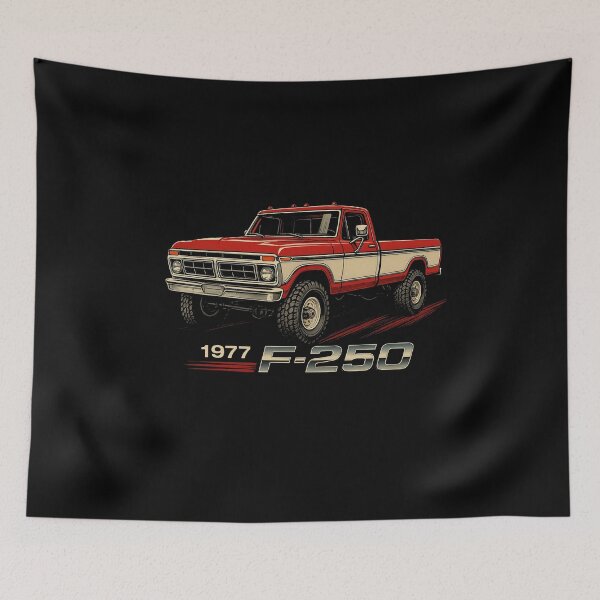 Item preview, 1977 Ford F-250 Red and White Classic Pickup Truck Art designed and sold by TheArtOfCar.