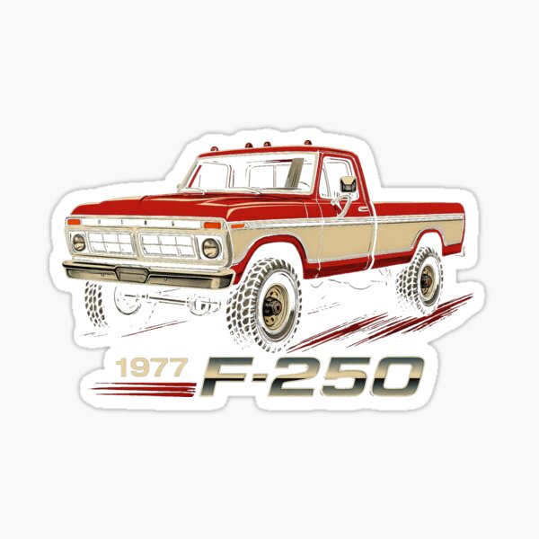 Item preview, 1977 Ford F-250 Red and White Classic Pickup Truck Art designed and sold by TheArtOfCar.