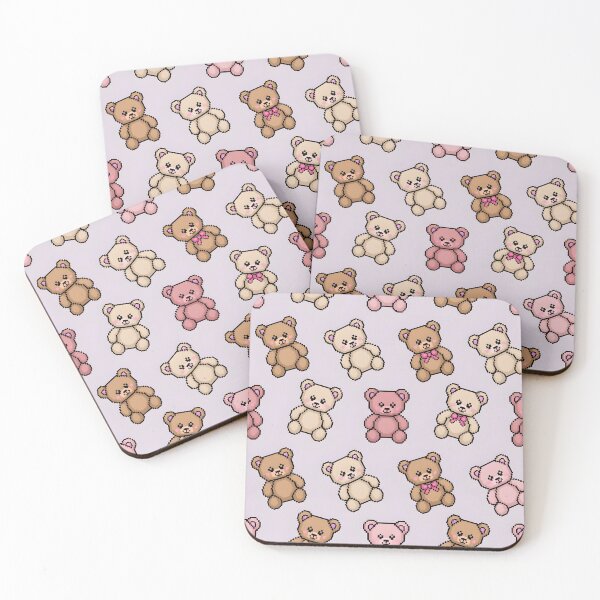 Item preview, Pixel Teddy Bear Pattern – Cute Pixel Art Plush Bears designed and sold by subliman.