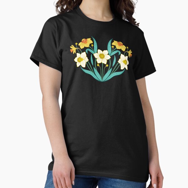 Item preview, Spring daffodils on black designed and sold by Jennifer Ladd.