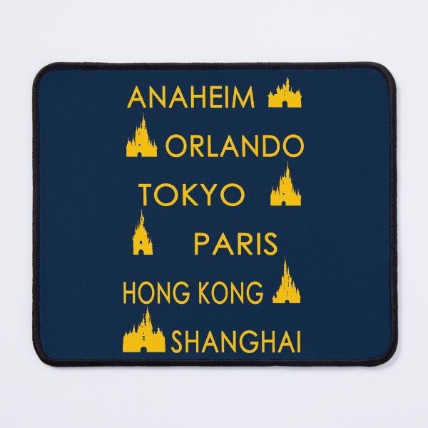 Item preview, Copy of Disney Cities Around the World | Anaheim · Orlando · Tokyo · Paris · Hong Kong · Shanghai Minimalist Tee Gold designed and sold by DevonDisneyland.