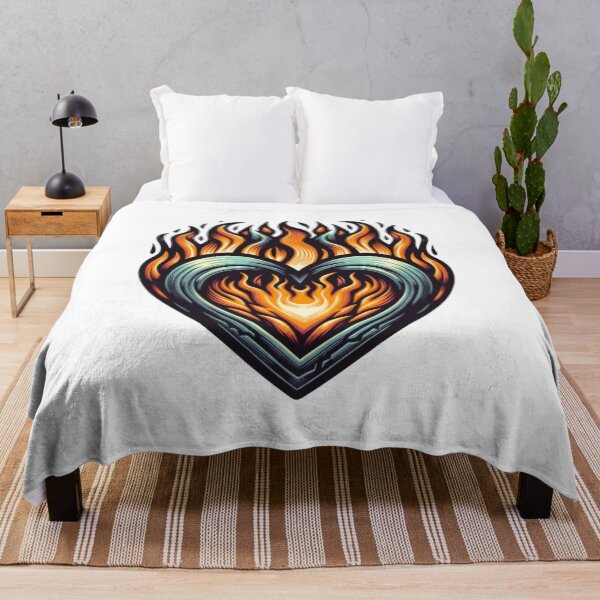 Item preview, Fiery Flaming Heart Art - Passionate Love Illustration designed and sold by HustleBossLady247.