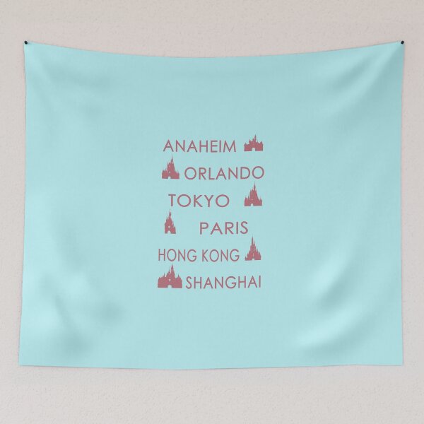 Item preview, Disney Cities Around the World | Anaheim · Orlando · Tokyo · Paris · Hong Kong · Shanghai Minimalist Tee Rose Gold designed and sold by DevonDisneyland.