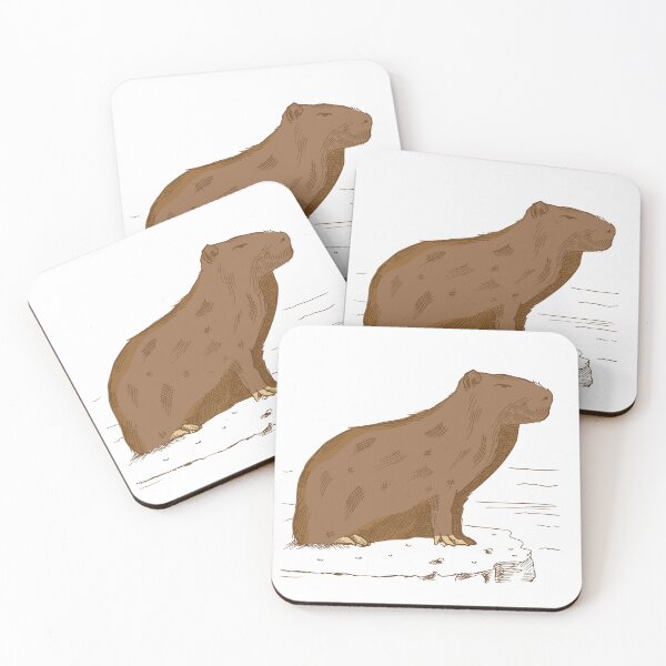 Artikelvorschau, Handgezeichnete Vintage Tierillustration - Capybara entworfen und verkauft von ambisketch.