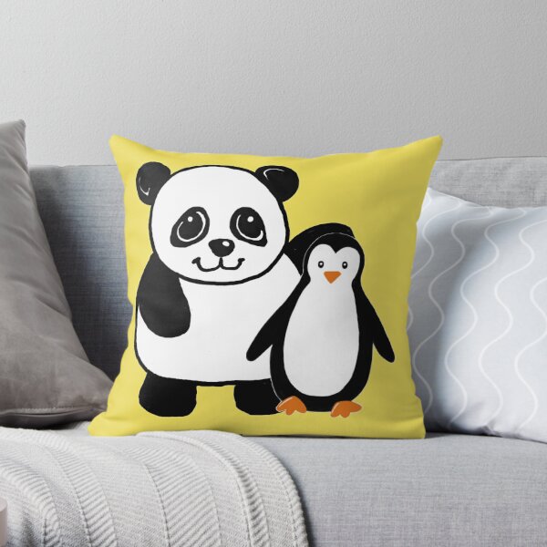 The Giant Panda Humming a Song Throw Pillow