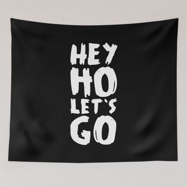 Item preview, Hey Ho Let's Go – Punk Rock Typography in White designed and sold by didijuca.