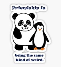 Frienship, Penguin and Panda Sticker