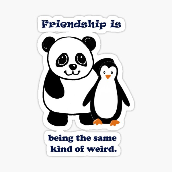 Frienship, Penguin and Panda Sticker
