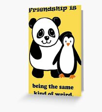 Frienship, Penguin and Panda Greeting Card