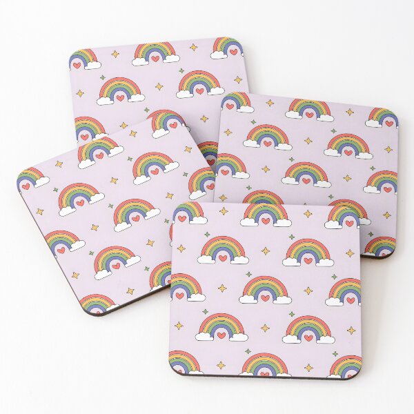 Item preview, Rainbow Pattern – Cute Minimalist Rainbow Design with Clouds and Stars designed and sold by subliman.