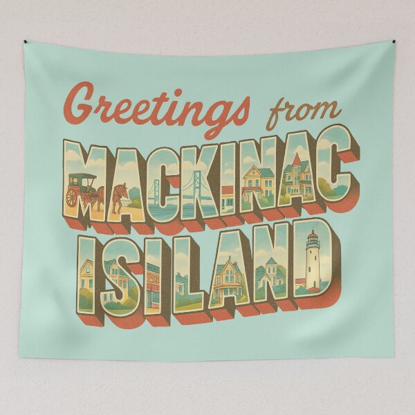 Item preview, Greetings from Mackinac Island: A Vintage Journey on Two Wheels designed and sold by Globalcitytees.