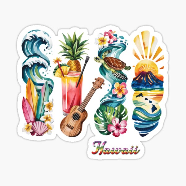 Item preview, Hawaii Brushstrokes designed and sold by Eclectic Monkey.
