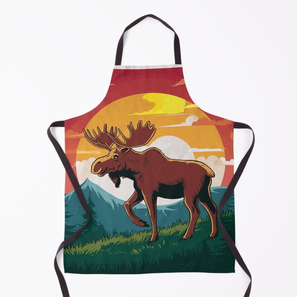 Item preview, Vibrant Sunset Landscape with Majestic Moose designed and sold by AnimalAirtistry.