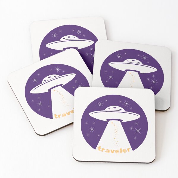 Item preview,  Traveler – UFO Abduction Art with Stars in a Purple Night Sky designed and sold by LUV963.