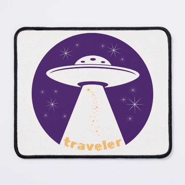Item preview, Traveler – UFO Abduction Art with Stars in a Purple Night Sky designed and sold by LUV963.