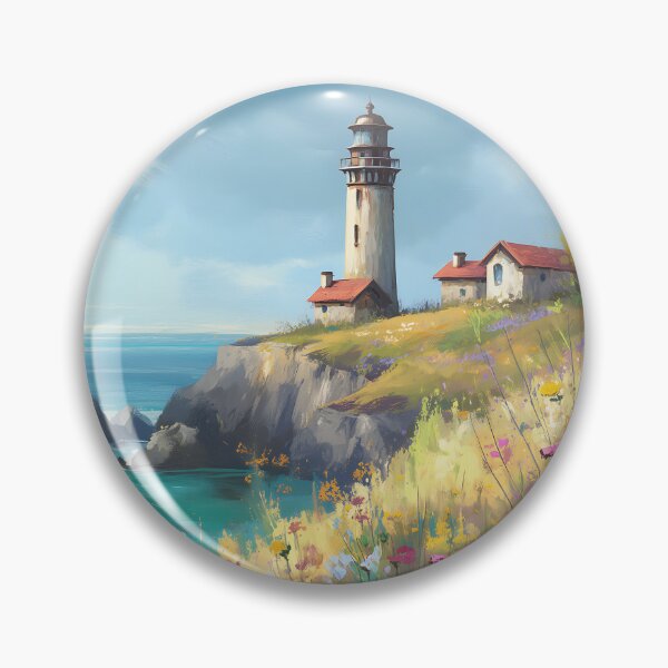 Item preview, Scenic Lighthouse Surrounded by Wildflowers designed and sold by Boddicca.