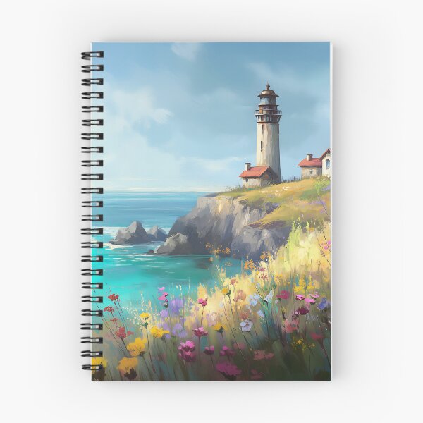 Item preview, Scenic Lighthouse Surrounded by Wildflowers designed and sold by Boddicca.