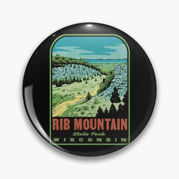 Item preview, Rib Mountain State Park Retro Wisconsin Nature Art designed and sold by HalpinDesign.