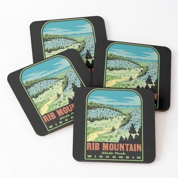Item preview, Rib Mountain State Park Retro Wisconsin Nature Art designed and sold by HalpinDesign.