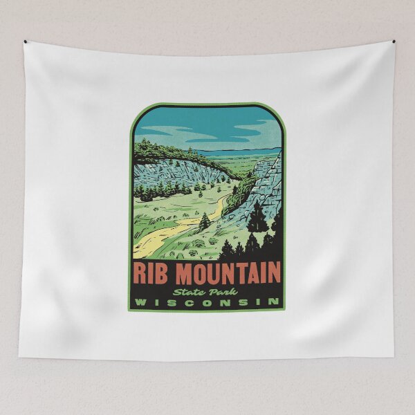Item preview, Rib Mountain State Park Retro Wisconsin Nature Art designed and sold by HalpinDesign.