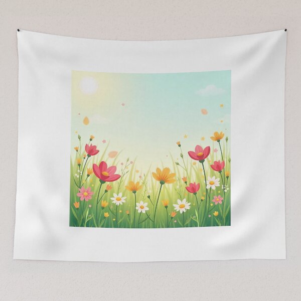 Item preview,  Cute Flower Background Desktop Wallpaper – Vector Floral Design designed and sold by hjian8219.