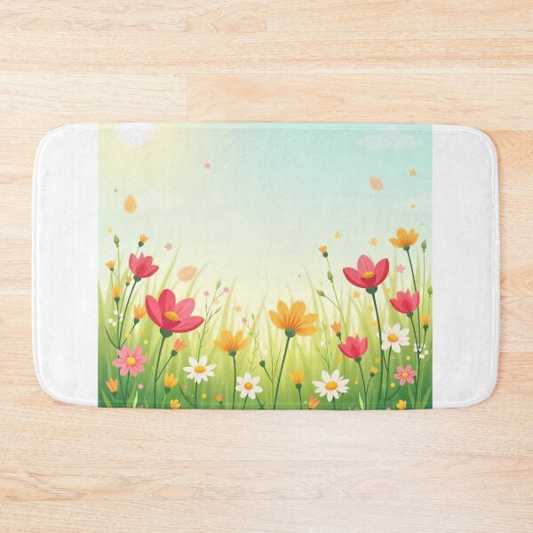 Item preview,  Cute Flower Background Desktop Wallpaper – Vector Floral Design designed and sold by hjian8219.
