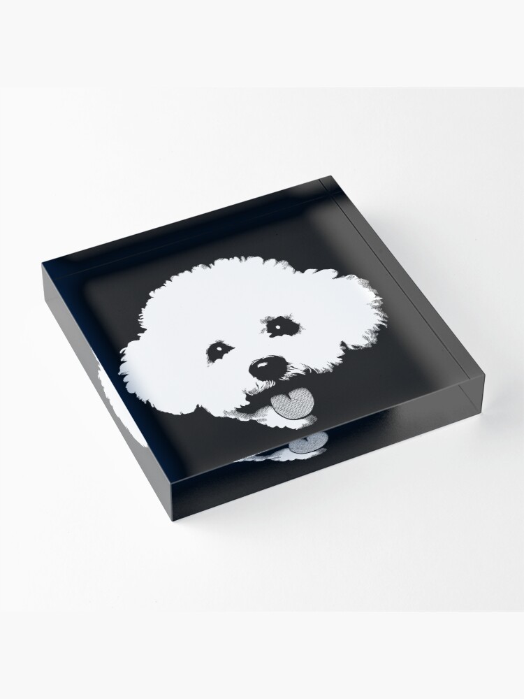 Thumbnail 3 of 5, Acrylic Block, Bichon Frise - Black And White Pop Art - designed and sold by K9ish.