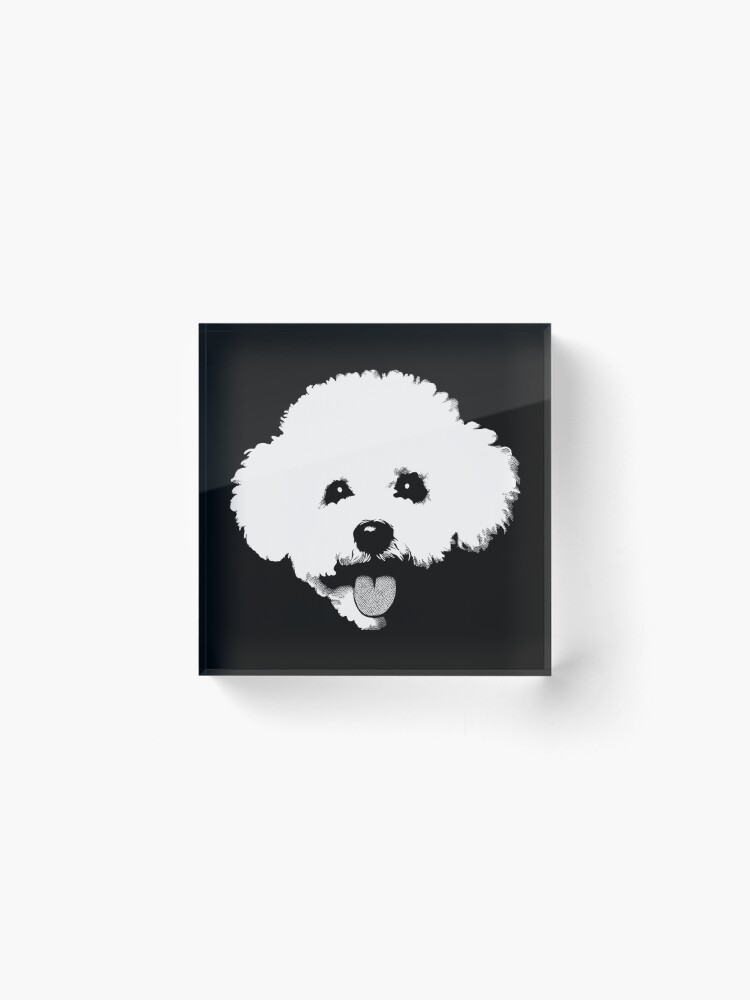 Thumbnail 2 of 5, Acrylic Block, Bichon Frise - Black And White Pop Art - designed and sold by K9ish.