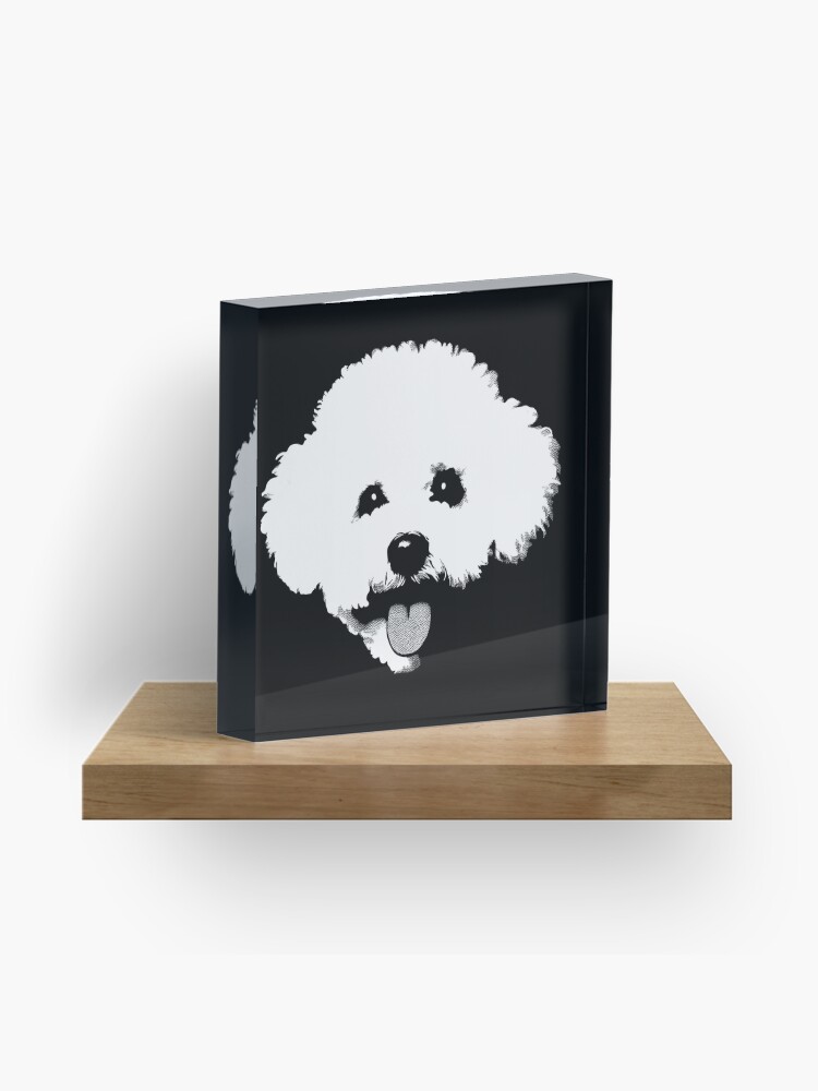 Thumbnail 1 of 5, Acrylic Block, Bichon Frise - Black And White Pop Art - designed and sold by K9ish.