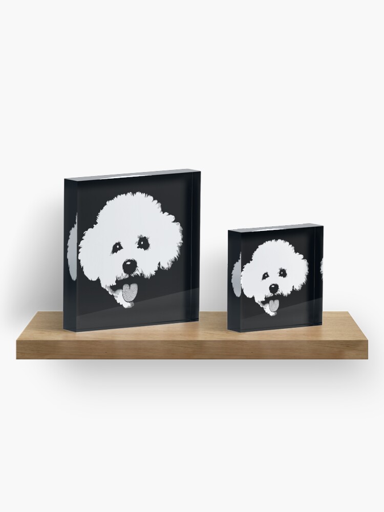 Thumbnail 4 of 5, Acrylic Block, Bichon Frise - Black And White Pop Art - designed and sold by K9ish.