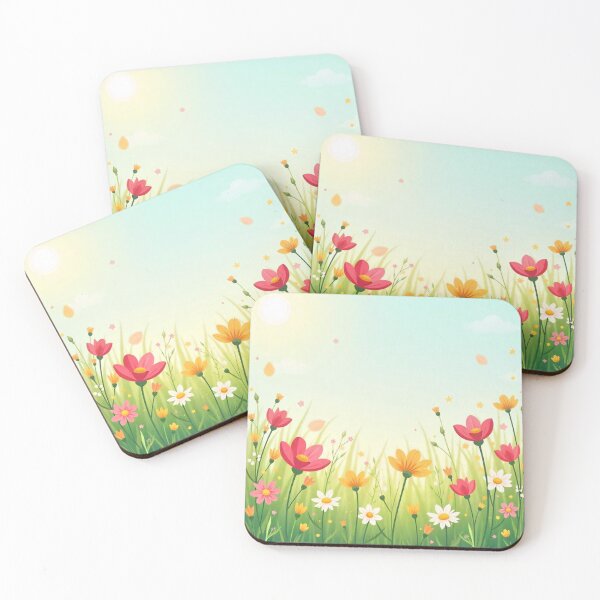 Item preview,  Cute Flower Background Desktop Wallpaper – Vector Floral Design designed and sold by hjian8219.