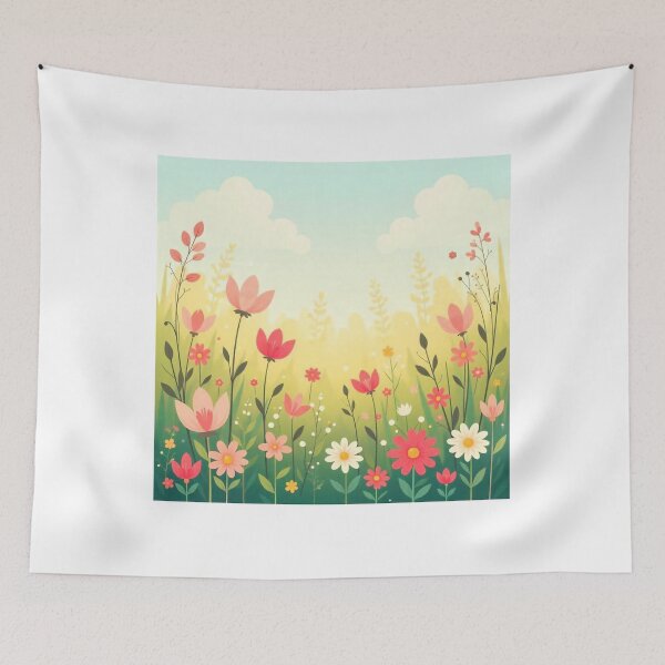 Item preview,  Cute Flower Background Desktop Wallpaper – Vector Floral Design designed and sold by hjian8219.