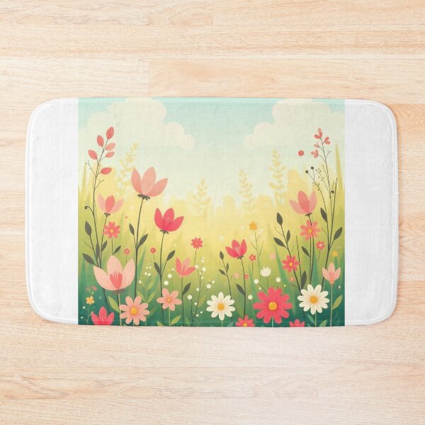 Item preview,  Cute Flower Background Desktop Wallpaper – Vector Floral Design designed and sold by hjian8219.