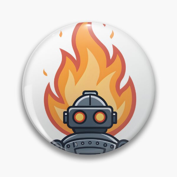 Item preview, cartoon, hand draw, out line, vector, robot, fire, head hot designed and sold by NAVAL00.