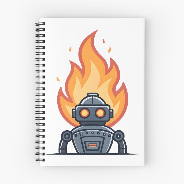 Item preview, cartoon, hand draw, out line, vector, robot, fire, head hot designed and sold by Mr.Derpy.