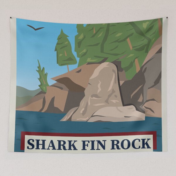 Item preview, Shark Fin Rock Vintage Travel  designed and sold by kind-fish.