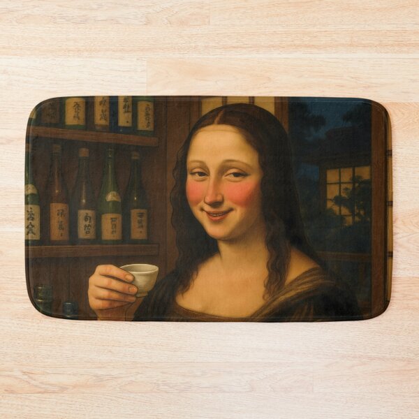 Item preview, Mona Lisa Drinking Sake Japanese Vintage designed and sold by mildaclairmo.
