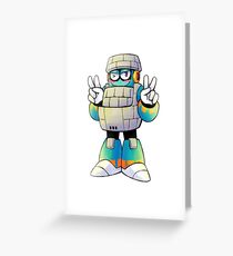Block Man Greeting Card