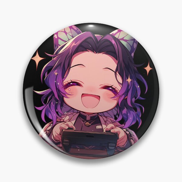 Item preview, Shinobu Kocho Demon Slayer Cute Butterfly Chibi Gamer Girl designed and sold by mildaclairmo.