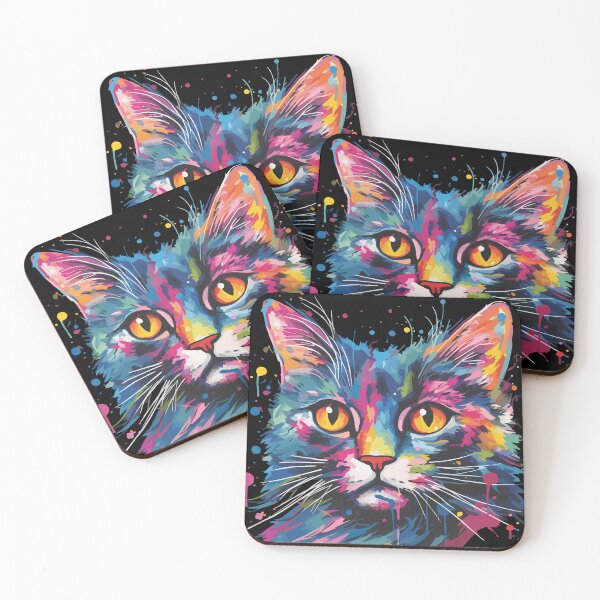 Item preview, Colorful Cat Art designed and sold by Smartalb.