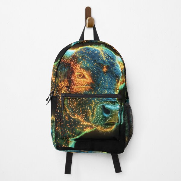 Item preview, Glowing Highland Cattle Radiating Yellow Energy in Futuristic Nightscape designed and sold by juniorcastros.