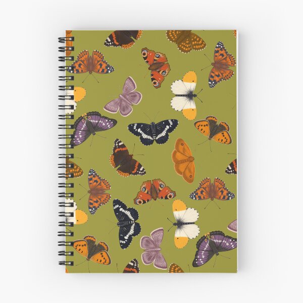 Item preview, Vintage Butterfly Pattern on Olive Green Background designed and sold by Andrea Lauren.